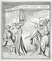 A Trimmed Canopy Bed with Curtains, 1873